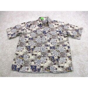VINTAGE The Territory Ahead Shirt Men Small All Over Graphic Print Button Up USA